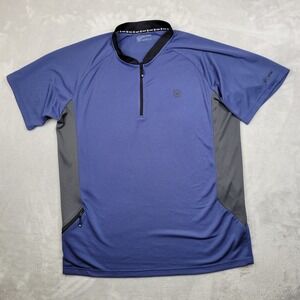 Canari Cycling Jersey Mens XL Blue 1/4 Zip Pullover Wicking Bike Race Marathon